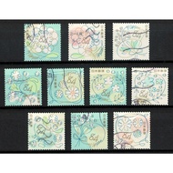JAPAN 2023 FLOWERS IN DAILY LIFE 84 YEN COMP. SET OF 10 STAMPS IN FINE USED CONDITION