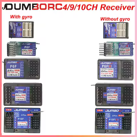 DUMBORC P6FG P10FG P6DC P4FMG 4CH 6CH 10CH Mini Receiver 2.4G 4.8-10V Voltage Return for X6 DDF-350