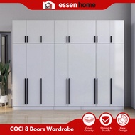 【FREE SHIPPING】 COCI 8X8FT 8 DOOR WITH TOP SHELF WARDROBE / 8 kaki almari baju / almari baju /kabine