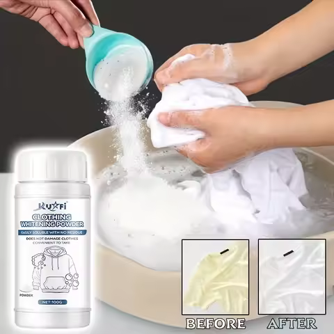 Oxygen Whitening Powder, Gentle Stain Remover for White Shirts Uniforms, Removes Yellow Sweat Stains