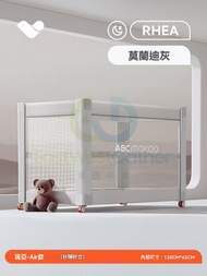 東西物聚 - 包送貨-莫蘭迪灰-實木新生嬰兒床 寶寶床 兒童床 BB床