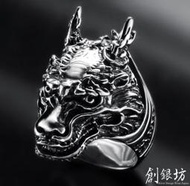 【創銀坊】猛龍過江 925純銀 戒指 戒子 哈雷 麒麟 龍 老虎 獅子 狼 鳳凰 貔貅 lv ck gucci neighborhood remix zara (R-12607)