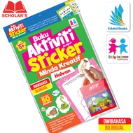 Buku Aktiviti Dengan Sticker Haiwan + Pensel Warna -Buku Aktiviti Kanak - Kanak - Buku 4 Dan 5 Tahun
