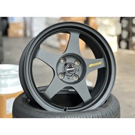 NEW 16X7J AOW Spoon SW388 Rim (set of 4) Black 4X100 for City Jazz Vios Yaris Myvi Mazda 2