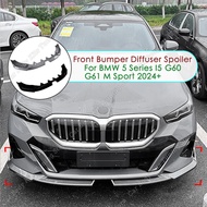 Front Bumper Lip Spoiler Diffuser Front Shovel Body Kit Accessories For BMW 5 Series G60 i5 M60 Seda