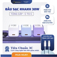 Đầu Sạc Nhanh GaN PD30W Cho iPhone 8-16/iPad/Mac/Android - Nhỏ Gọn - Tiêu Chuẩn 3C