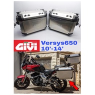 GIVI Aluminum Side Box Complete Set Versys 650 2010-2014 Monorack Bracket Top Box Kawasaki Versys650