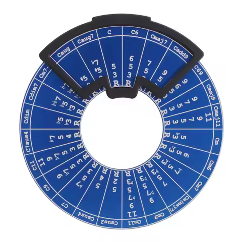Metal Circle of Fifths Wheel with Wooden Stand-Music Theory Learning Tool for Chord Progressions&son