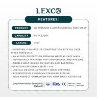 LEXCO-FaceMask6D/LEXCO 6D Premium 4ply Medical Face Mask [50’s/box]