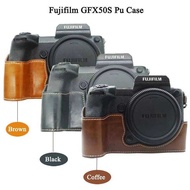 PU Leather Camera Case Half Body Cover For FujiFilm GFX50S GFX 50S GFX50R GFX-50R postma