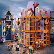 LEGO Chinese Building Block Harry Potter 76422 Diagon Alley Weasley Magical Puzzle Workshop Children