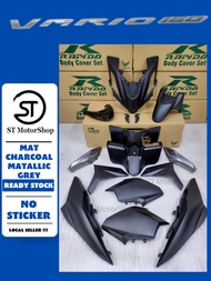 HONDA Vario 160 Mat Charcoal Matallic Grey No Sticker Coverset Kosong RAPIDO Coverset Body Cover
