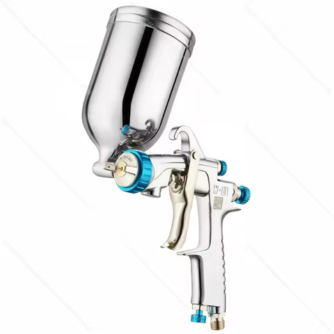 Japan Quality W101 HVLP Gravity Spray Gun W-101 Paint spray Gun 400CC Plastic Metal Pot Tank 0.8/1.0