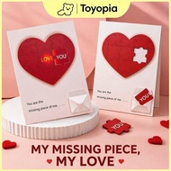 Recording Greeting Card Heart Puzzle Love with Light Confession Anniversary Hadiah Valentine Couple
