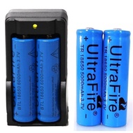 4PCS UltraFire 3.7v 5000mAh 18650 Battery Li-ion Rechargeable Battery + Charger