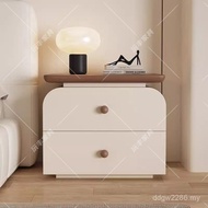 Solid Wood Simple Installation Bedside Table Medieval Style Storage Cream Small Apartment Italian Si