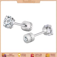 1 Pair (2pcs) Titanium Stainless Diamond Earrings for Men Women Fashion Accessories Earring