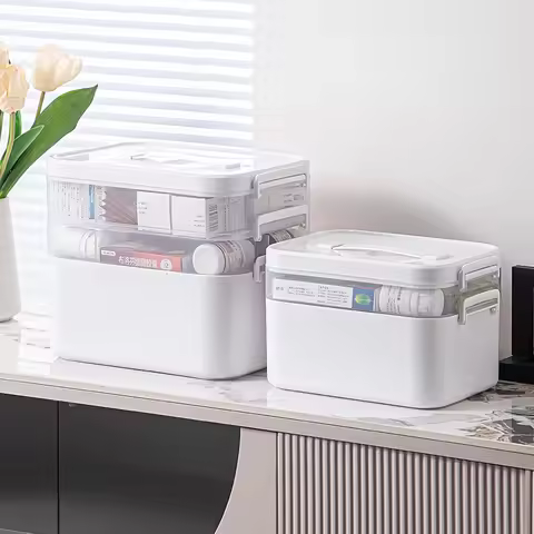 1PCS Large Capacity Storage Box Portable Multi-Layer Medical Medicine Display Cabinet Medical Storag