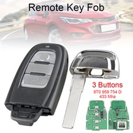 868MHz 3ปุ่มสมาร์ทรีโมท Key Fob กับ PCF7945AC ชิป8T0 959 754 D Fit สำหรับ Audi A4 A5 A6 Q3 S5 S6 S7
