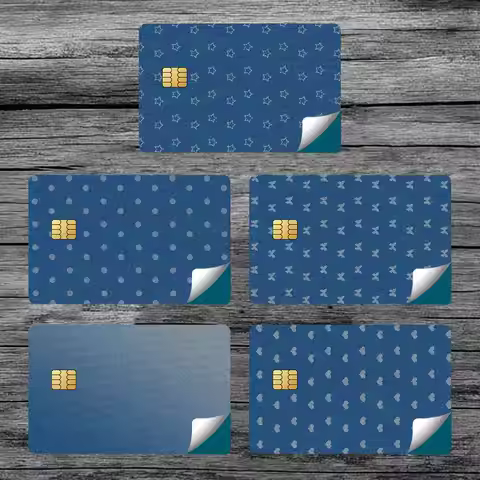 Fashion Denim Pattern blue Credit Card Debit Card Waterproof Sticker Bank Bus Card Protective Film S