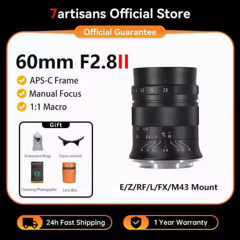 7artisans 60mm F2.8 Mark II APS-C Macro Lens For Sony E ZVE10 Nikon Z Z6II Fuji XF Canon RF R6 Micro