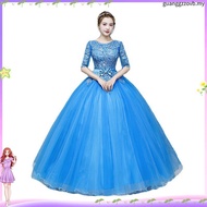 Blue Formal Party Banquet Maxi Dress Gaun Malam Pengantin Pakaian Wedding BallGown Emcee Dinner Even