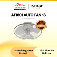 Khind AF1801 Auto Fan 18" 360 Degree Rotation Ceiling Fan Kipas Siling 3 Speed Strong Wind Kipas Din