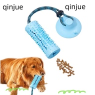 QINJUE Toothbrush, Puppy Training Food Dispensing Tug of War Rope, Stimulating Blue Suction Cup  Cleaning Toy Dog Toy