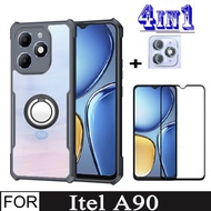 Itel A90 Shockproof Phone Case for Itel A80 A70 A60 A50 4in1 Camera Lens Glass Screen Protector and 