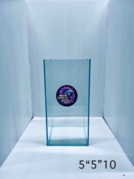 โหลปลากัด ขนาด 5“5”10“ กาวใส กระจก3มิล