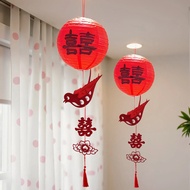 Chinese Wedding Decoration Setup Wedding Props Backdrop Set Lantern Wall Door Sticker Decor Magpie S