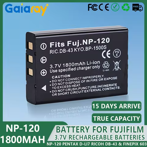 NP-120 FNP120 NP120 Camera Battery for Fujifilm NP-120 Pentax D-LI7 Ricoh DB-43 & FinePix 603 FinePi