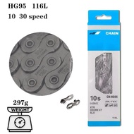 โซ่ HG95ชิมาโนะ Deore XT 10S 10V โซ่ HG54 CN-HG95ในปัจจุบัน MTB โซ่รถจักรยานถนน116ลิงค์สำหรับ Shiman