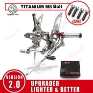 Arashi V2.0 CNC Adjustable Footrest For KAWASAKI NINJA ZX-10R ZX1000 2006 2007 Motorcycle Rearset Fo