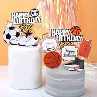 World Cup Cake Topper Football Boy Boy Happy Birthday Cake Decoration Set Jordan Basketball Jersey Cake Decoration Toppe