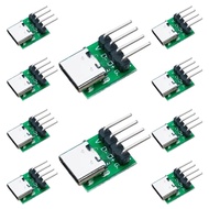 Teansic 10 PCS Type-C Female Test Board PCB Socket with Bent Pin,2.54 Pitch 16P USB3.1 Connector for
