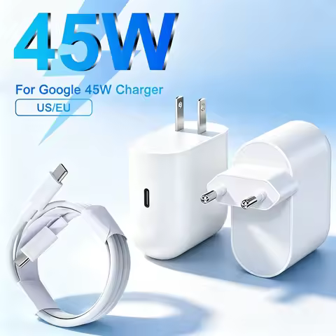 45W PD Charger Original For Google EU/US Fast Charging Power Adapter USB C To Type C Cable For Pixel