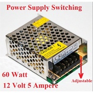 Power SUPPLY Adapter 12V 5A SWITCHING LED Net 5 AMPERE 12volt DC