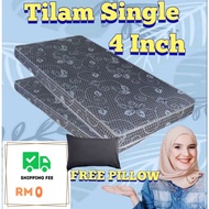 (FREE SHIPPING) 4 Inches Economy Normal Foam Single Mattress / Tilam Bujang Foam Biasa / Single Mattress / Tilam Single