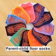 [1-15Yrs] Anti Slip Floor Socks Kids Children Trampoline Sock Parent-Child Yoga Socks Newborn Baby F