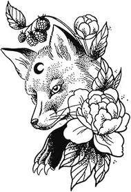 Semi-Permanent Tattoo,Foxflower,Fox Tattoos,Water-Resistant,Lasts 1-2 Weeks,Real Tattoo Look,Resilie