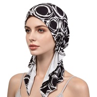 European American New Style Printed Airplane Cap Braids Flower Graffiti Headscarf Cap Multicolor Che