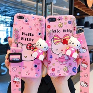 Samsung Galaxy ON7 2016 ON7 2015 J2 Prime C7 Pro C9 C9 Pro A03 A03 Core A04 A04E M04 F04 A05 A05S A24 4G Cartoon Hello Kitty Phone Case Soft Back Cover With Doll Bracket Neck Rope
