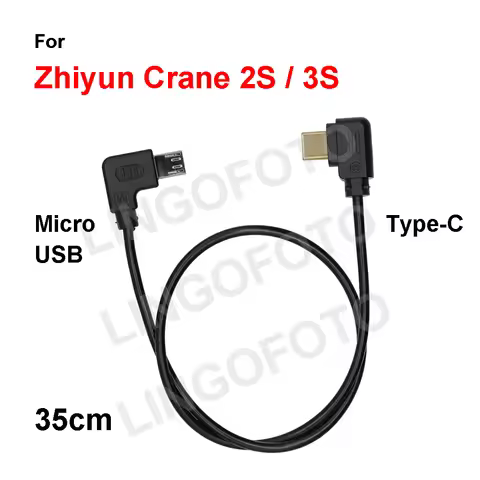 Type-C to Micro USB for Zhiyun Crane 2S 3S Camera Control Cable 35cm for Canon 5D4 5DS 5DSR 1DXII Ni
