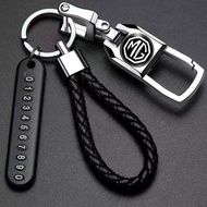 Car Keychain Creative Alloy Metal Keyring Key Chain Ring Gift For MG logo zs hs gs mg 5 mg 6 mg 7