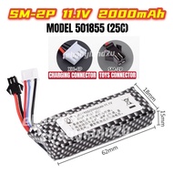 11.1V RC Rechargeable Battery Bateri Kereta Kontrol Lithium Li-ion SM-2P