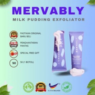 [ORIGINAL HQ] MERVABLY MILK PUDDING SCRUB MUKA UNTUK KASAR WHITEHEAD BLACKHEAD EXFOLIATOR NIACINAMID