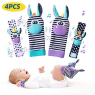 4PCS/Set Baby Wrist Rattle Socks Toys Infant 0-12 Month Girl Boy Learning Toy Early Educational Deve