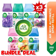 Air Wick Automatic Spray Refill Air Freshener Fragrance, 250ml [Bundle 3 Cans]