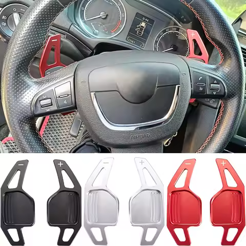Car Steering Wheel Shift Paddle Extension Shifters DSG Gear Stickers For Skoda Octavia A5 MK2 1Z VRS